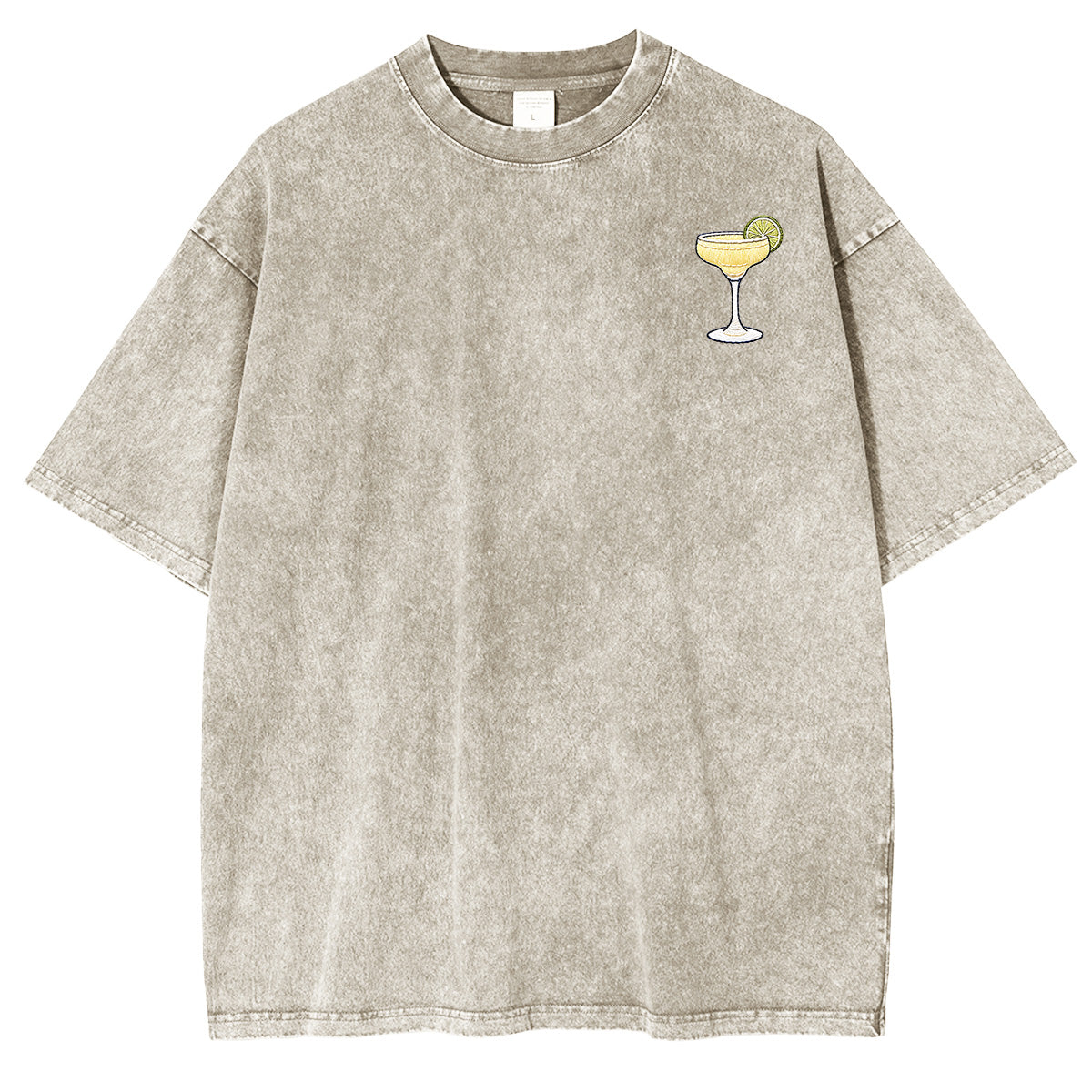 Embroidered Margarita  Washed T-shirt