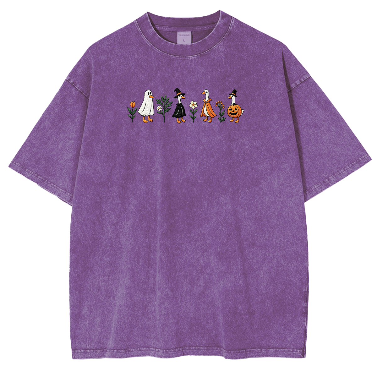 Embroidered Spooky Goose Halloween Weashed Shrit