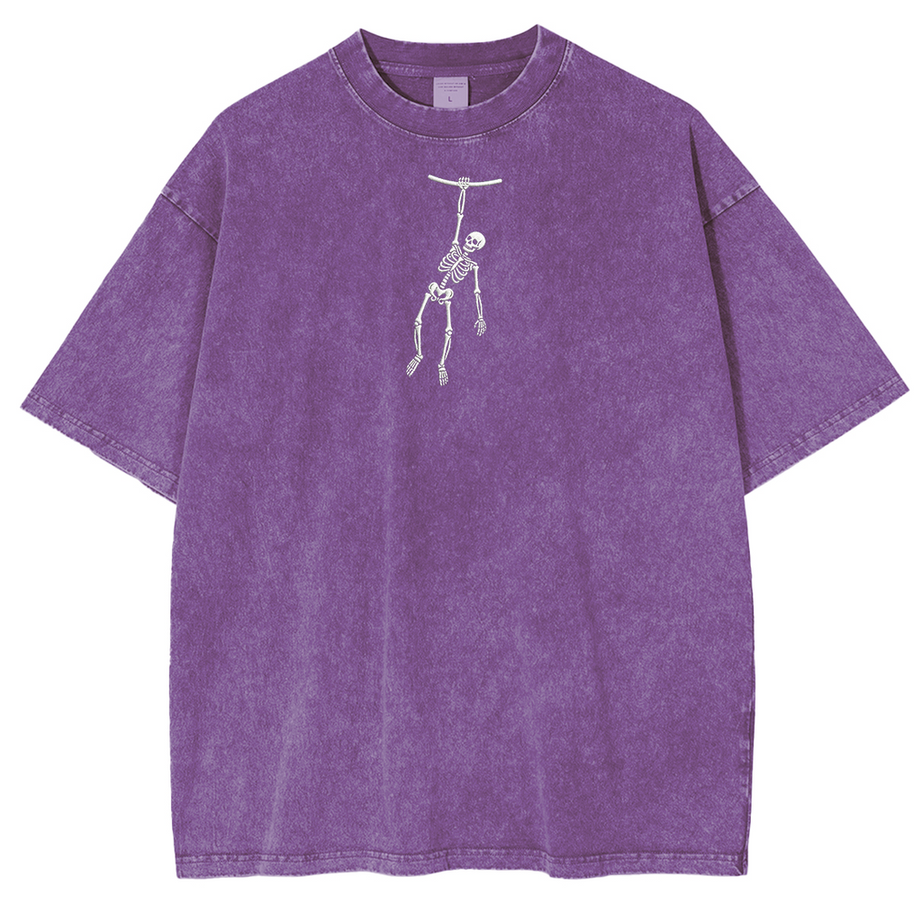 Spooky Season Skeleton Embroidered Halloween Weashed Shrit