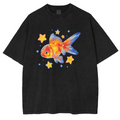 Goldfish Illustration Washed T-shirt