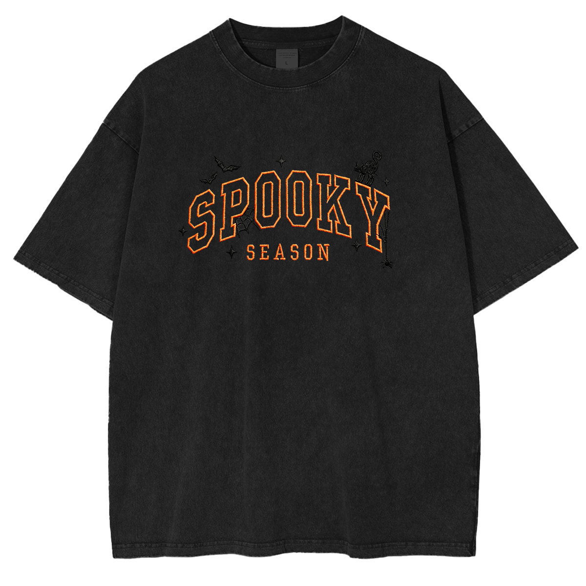 Spooky season embroidered Halloween Weashed Shrit