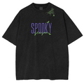 Embroidered Halloween Spiderweb Neckline Weashed Shrit