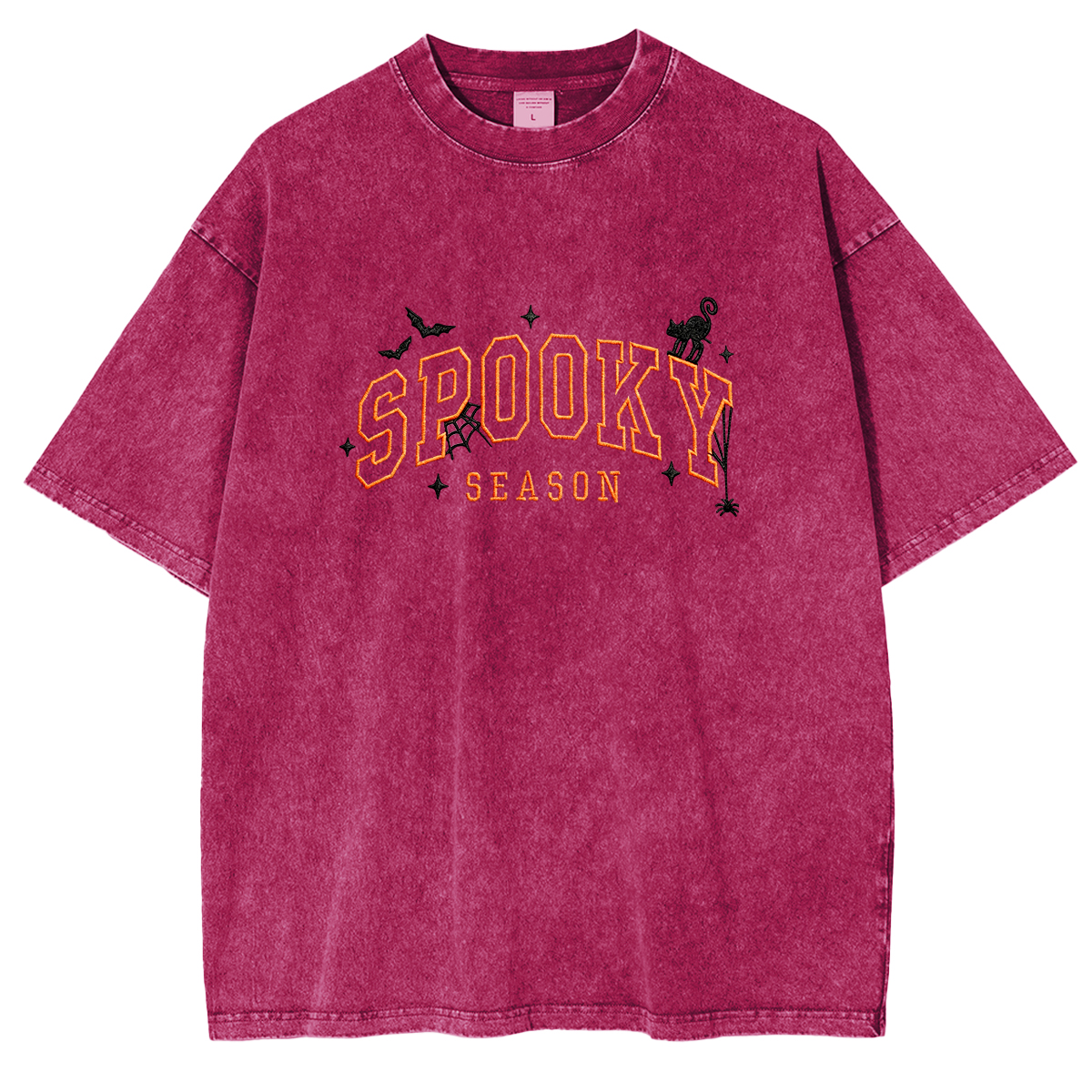 Spooky season embroidered Halloween Weashed Shrit