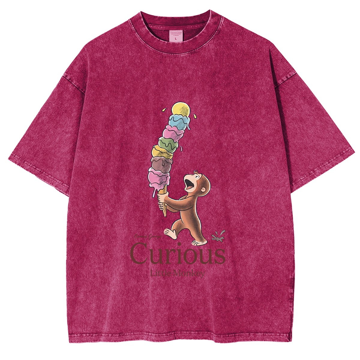 Curious George Has An Ice Cream Treat Oversized T-shirt