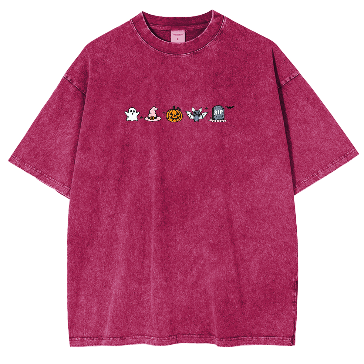 Embroidered Halloween  Weashed Shrit