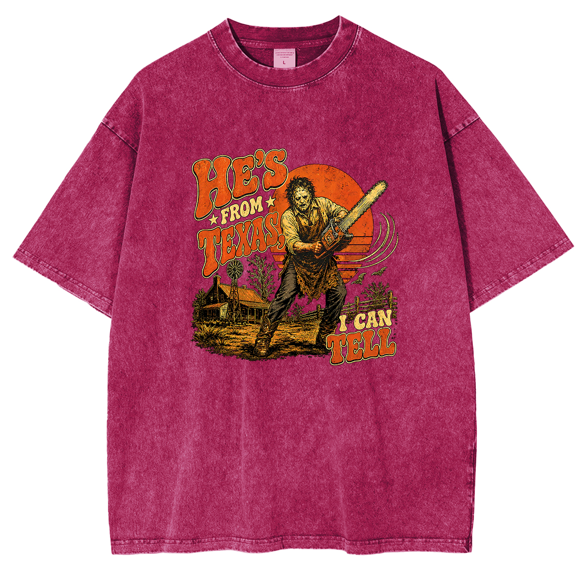He's From Texas I Can Tell — Slasher Horror Washed T-shirts