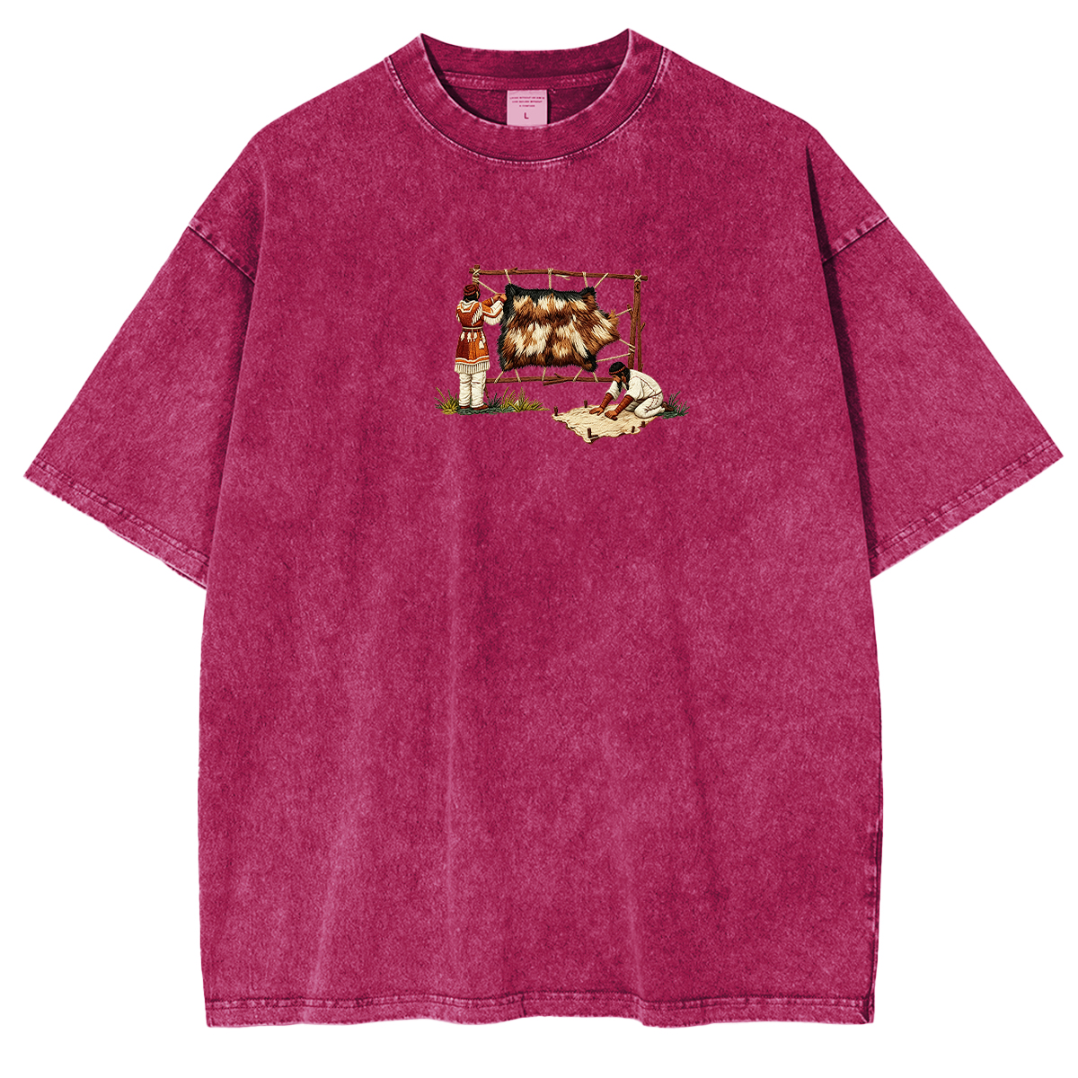 Embroidered Fashion  Washed T-shirt