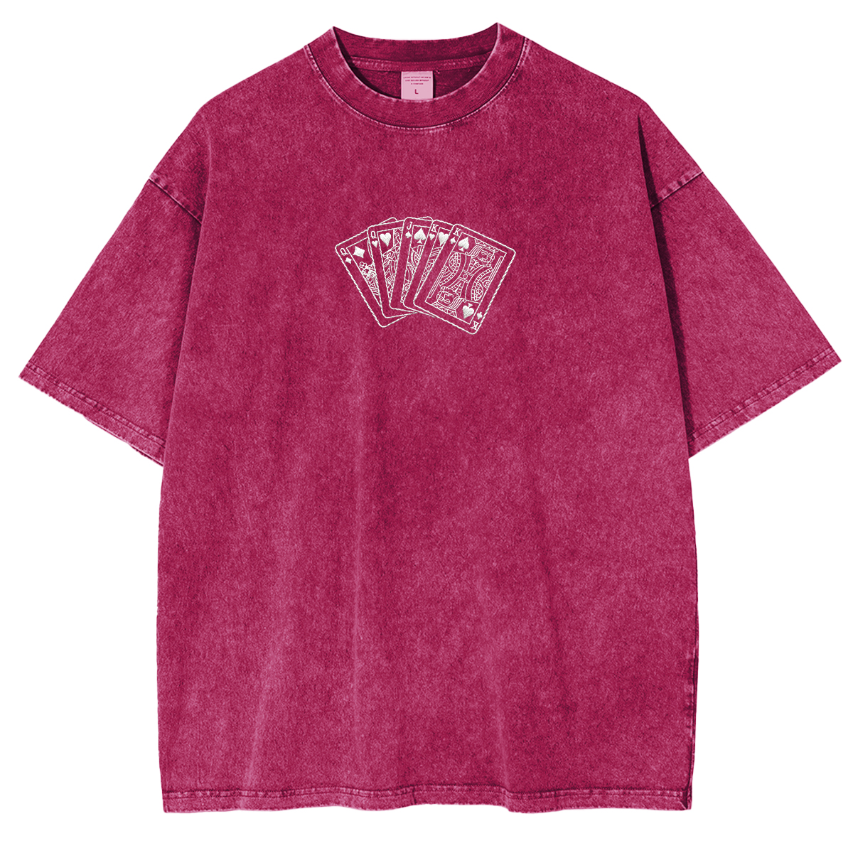 Embroidered Poker King  Washed T-shirt