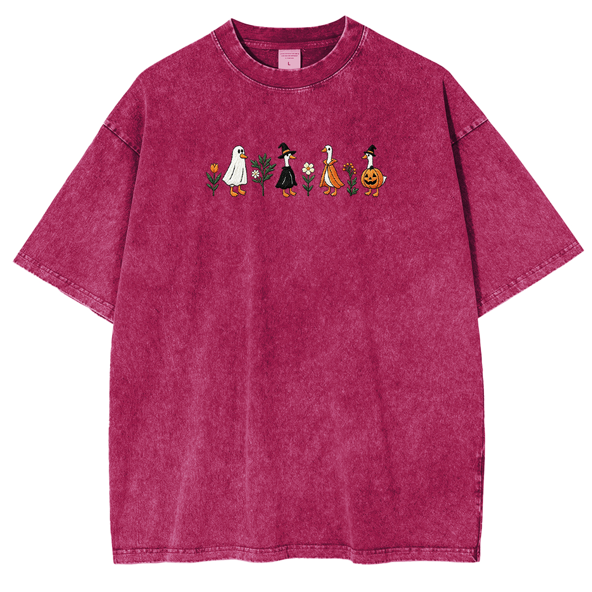 Embroidered Spooky Goose Halloween Weashed Shrit